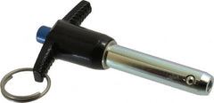 Gibraltar - 1/2" Diam, 1-3/4" Usable Length, T Handle, Quick Release Pin - Grade 4130 Steel, Zinc-Plated Finish - Exact Tooling