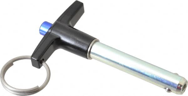 Gibraltar - 3/8" Diam, 1-3/4" Usable Length, T Handle, Quick Release Pin - Grade 4130 Steel, Zinc-Plated Finish - Exact Tooling