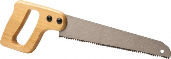 Stanley - 10" High Carbon Steel Blade Utility Saw - Hardwood Handle, Wood D Style, 15-1/2" OAL - Exact Tooling