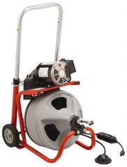 Ridgid - Electric Battery Drain Cleaning Machine - For 3" to 4" Pipe, 75' Cable - Exact Tooling