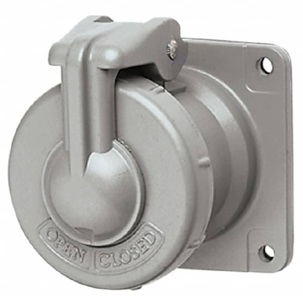 Hubbell Killark - 1 Phase, 250 VDC, 600 VAC, 30 Amp, 3/4 Inch Hub, 3 Pin Configuration, Self Grounding Pin and Sleeve Receptacle - 3 Poles, Yellow - Exact Tooling