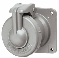 Hubbell Killark - 1 Phase, 250 VDC, 600 VAC, 30 Amp, 3/4 Inch Hub, 3 Pin Configuration, Self Grounding Pin and Sleeve Receptacle - 3 Poles, Yellow - Exact Tooling