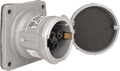 Hubbell Killark - 1 Phase, 250 VDC, 600 VAC, 30 Amp, 3/4 Inch Hub, 2 Pin Configuration, Self Grounding Pin and Sleeve Receptacle - 3 Poles, Yellow - Exact Tooling