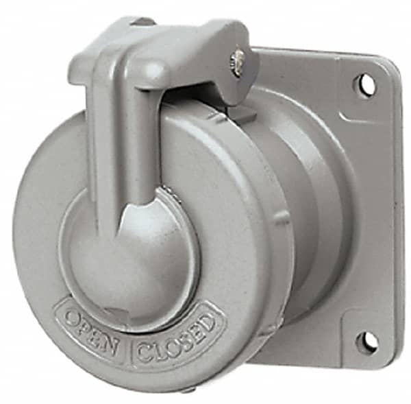 Hubbell Killark - 1 Phase, 250 VDC, 600 VAC, 30 Amp, 3/4 Inch Hub, 4 Pin Configuration, Self Grounding Pin and Sleeve Receptacle - 4 Poles, Yellow - Exact Tooling