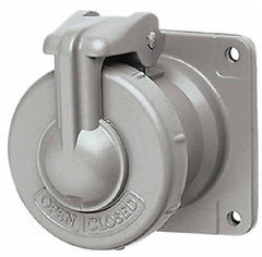 Hubbell Killark - 1 Phase, 250 VDC, 600 VAC, 30 Amp, 3/4 Inch Hub, 4 Pin Configuration, Self Grounding Pin and Sleeve Receptacle - 4 Poles, Yellow - Exact Tooling