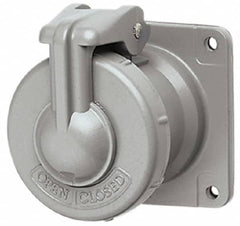 Hubbell Killark - 1 Phase, 250 VDC, 600 VAC, 60 Amp, 1-1/4 Inch Hub, 3 Pin Configuration, Self Grounding Pin and Sleeve Receptacle - 3 Poles, Yellow - Exact Tooling