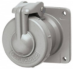 Hubbell Killark - 1 Phase, 250 VDC, 600 VAC, 60 Amp, 1-1/4 Inch Hub, 2 Pin Configuration, Self Grounding Pin and Sleeve Receptacle - 3 Poles, Yellow - Exact Tooling