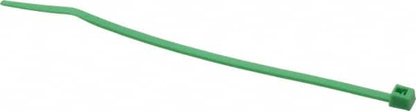 Made in USA - 4-1/8" Long Green Nylon Standard Cable Tie - 18 Lb Tensile Strength, 1.07mm Thick, 7/8" Max Bundle Diam - Exact Tooling