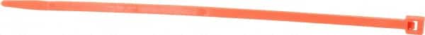 Made in USA - 5.84" Long Orange Nylon Standard Cable Tie - 40 Lb Tensile Strength, 1.24mm Thick, 1-1/2" Max Bundle Diam - Exact Tooling