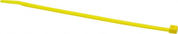 Made in USA - 5.84" Long Yellow Nylon Standard Cable Tie - 40 Lb Tensile Strength, 1.24mm Thick, 1-1/2" Max Bundle Diam - Exact Tooling