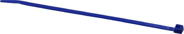 Made in USA - 5.84" Long Blue Nylon Standard Cable Tie - 40 Lb Tensile Strength, 1.24mm Thick, 36.42mm Max Bundle Diam - Exact Tooling