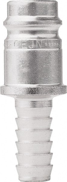 CEJN - Hose Barb European High Flow Pneumatic Hose High Flow Connector - Steel Zinc-Plated, 3/8" Body Diam, 1/4" Hose ID - Exact Tooling