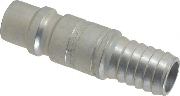 CEJN - Hose Barb Industrial Pneumatic Hose High Flow Connector - Steel Zinc-Plated, 1/2" Body Diam, 1/2" Hose ID - Exact Tooling