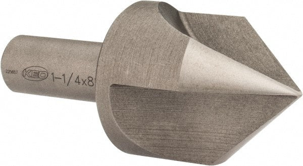 Keo - 1-1/4" Head Diam, 1/2" Shank Diam, 3 Flute 82° High Speed Steel Countersink - Exact Tooling