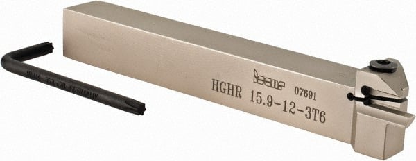 Iscar - HGH, Internal, Right Hand, 0.236" Max Depth of Cut, 0.118" Max Groove Width, Indexable Grooving Tool Holder - GRIP 3.., HGN 30.. Insert Compatibility, 5/8" Shank Height, 5/8" Shank Width, 5" OAL - Exact Tooling