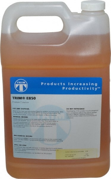 Master Fluid Solutions - Trim E850, 1 Gal Bottle Cutting & Grinding Fluid - Water Soluble, For Cutting, Grinding - Exact Tooling
