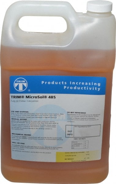 Master Fluid Solutions - Trim MicroSol 485, 1 Gal Bottle Cutting & Grinding Fluid - Semisynthetic, For Machining - Exact Tooling