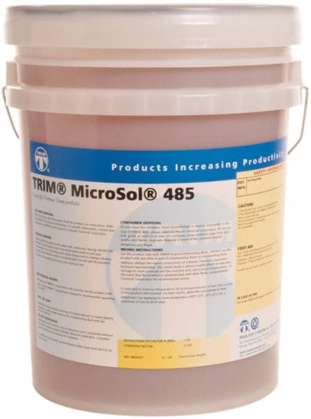 Master Fluid Solutions - Trim MicroSol 485, 5 Gal Pail Cutting & Grinding Fluid - Semisynthetic, For Machining - Exact Tooling