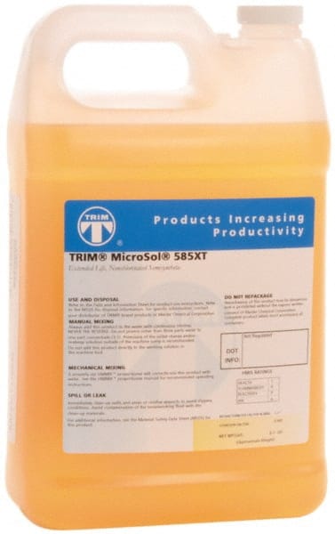 Master Fluid Solutions - Trim MicroSol 585XT, 1 Gal Bottle Cutting & Grinding Fluid - Semisynthetic, For Machining - Exact Tooling