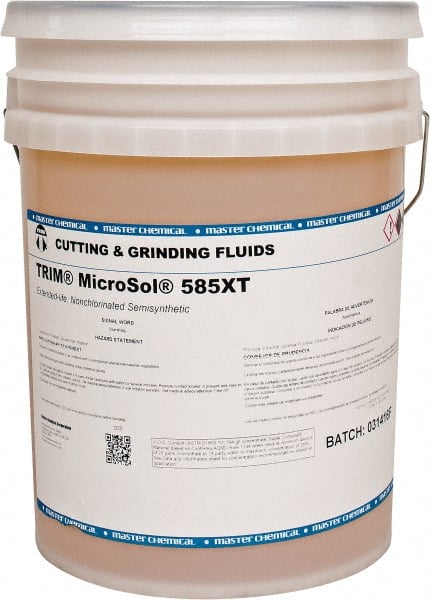 Master Fluid Solutions - Trim MicroSol 585XT, 5 Gal Pail Cutting & Grinding Fluid - Semisynthetic, For Machining - Exact Tooling