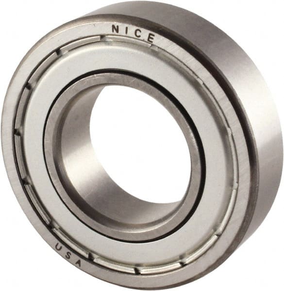 Nice - 1" Bore Diam, 2" OD, Double Shield Precision Ground Radial Ball Bearing - 9/16" Wide, 1 Row, Round Bore, 1,350 Lb Static Capacity, 2,967 Lb Dynamic Capacity - Exact Tooling