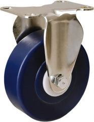 Hamilton - 4" Diam x 1-1/4" Wide x 5-1/8" OAH Top Plate Mount Rigid Caster - Polyurethane, 325 Lb Capacity, Delrin Bearing, 2-3/8 x 3-5/8" Plate - Exact Tooling