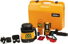 Johnson Level & Tool - 1,500' (Exterior) Measuring Range, 1/8" at 100' Accuracy, Self-Leveling Rotary Laser - 200, 500 RPM, 2 Beams, NiMH Battery Included - Exact Tooling