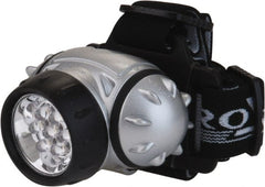 PRO-SAFE - White LED Bulb, 38 Lumens, Hands-free Flashlight - Gray Plastic Body, 3 AAA Alkaline Batteries Not Included - Exact Tooling