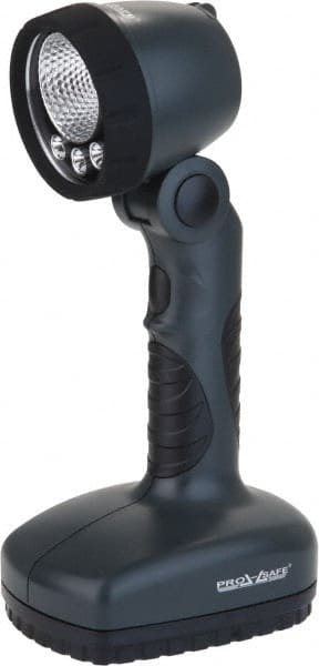PRO-SAFE - 3 White, 1 Red LED Bulb, 130 Lumens, Hands-free Flashlight - Black Plastic Body, 3 D Alkaline Batteries Not Included - Exact Tooling