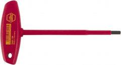 Wiha - 3/8" Hex, T-Handle, Insulated Hex Key - 7-7/64" OAL, Chrome Vanadium Molybdenum, Inch System of Measurement - Exact Tooling