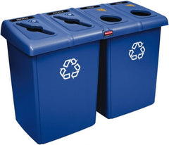 Rubbermaid - 92 Gal Blue Square Recycling Container - Plastic, 35" High x 53" Long x 24" Wide - Exact Tooling