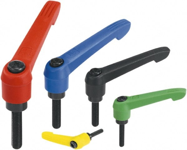 KIPP - 1/2-13, Fiberglass Reinforced Plastic Threaded Stud Adjustable Clamping Handle - 126mm OAL, 77mm High - Exact Tooling