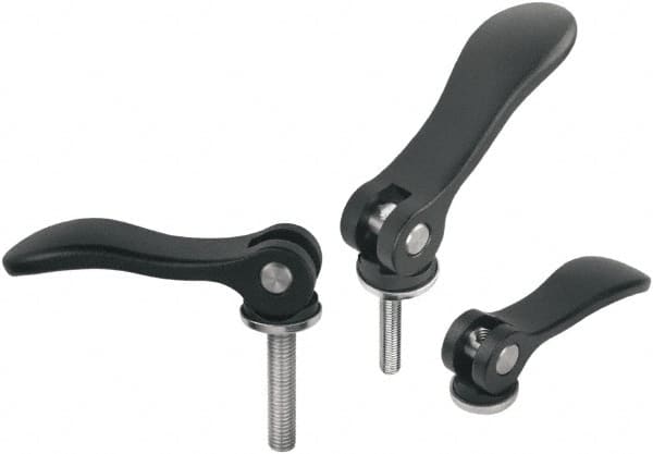 KIPP - 1/4-20, Aluminum Threaded Hole Adjustable Clamping Handle - 79.2mm OAL, 22mm High - Exact Tooling