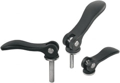KIPP - M5, Aluminum Threaded Stud Adjustable Clamping Handle - 59mm OAL, 17mm High - Exact Tooling
