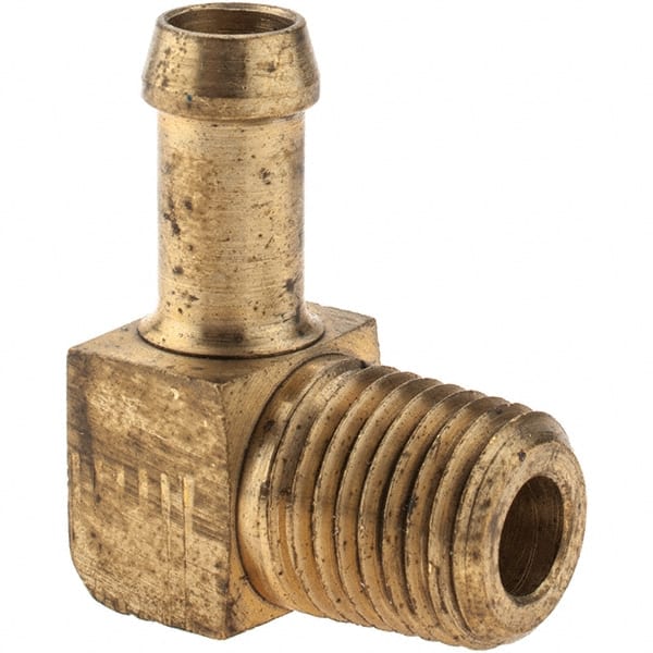 Eaton - 1/4 Barbed Thread 90° Male Elbow - Brass - Exact Tooling