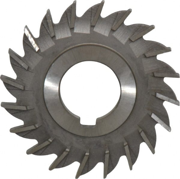 Made in USA - 3" Diam x 1/4" Width of Cut, 20 Teeth, Cobalt Side Milling Cutter - Straight Teeth, Uncoated - Exact Tooling