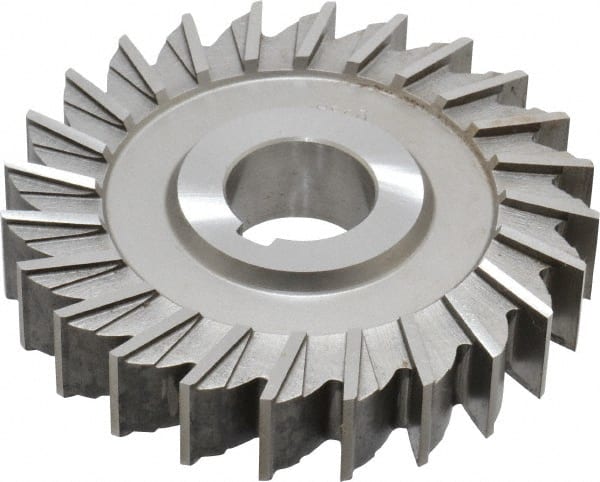 Made in USA - 4" Diam x 3/4" Width of Cut, 24 Teeth, Cobalt Side Milling Cutter - Straight Teeth, Uncoated - Exact Tooling