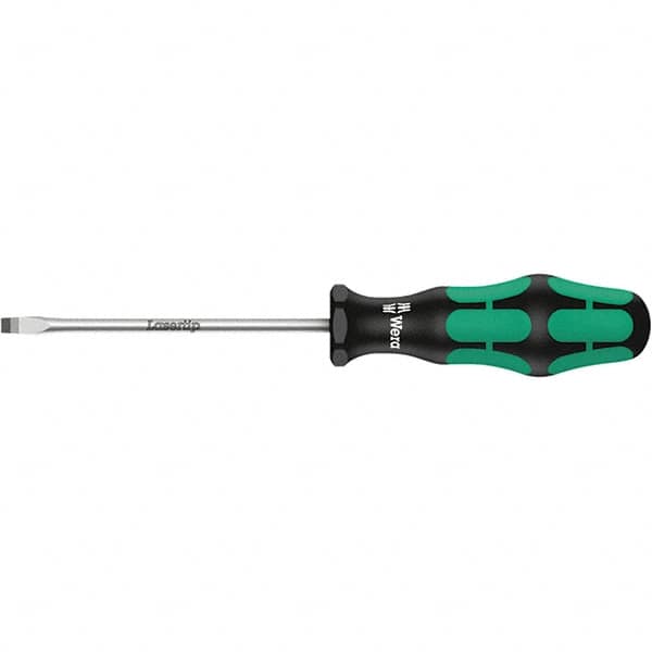 Wera - 8mm Blade Width, Slotted Screwdriver - 175mm Blade Length, Round Shank, Ergonomic Handle - Exact Tooling