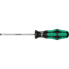 Wera - 6mm Blade Width, Slotted Screwdriver - 150mm Blade Length, Round Shank, Ergonomic Handle - Exact Tooling