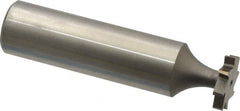 Made in USA - 1/2" Diam x 3/32" Face Width, High Speed Steel, 8 Teeth, Shank Connection Woodruff Keyseat Cutter - Uncoated, 2-3/32" OAL x 1/2" Shank, Staggered Teeth, ANSI 304, Old Standard 2 - Exact Tooling