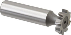 Made in USA - 3/4" Diam x 5/32" Face Width, High Speed Steel, 8 Teeth, Shank Connection Woodruff Keyseat Cutter - Uncoated, 2-5/32" OAL x 1/2" Shank, Staggered Teeth, ANSI 506, Old Standard 8 - Exact Tooling