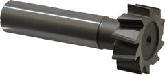 Made in USA - 1" Diam x 3/8" Face Width, High Speed Steel, 10 Teeth, Shank Connection Woodruff Keyseat Cutter - Uncoated, 2-3/8" OAL x 1/2" Shank, Staggered Teeth, ANSI 1208, Old Standard 152 - Exact Tooling