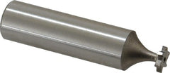 Made in USA - 5/16" Diam x 1/16" Face Width, High Speed Steel, 6 Teeth, Shank Connection Woodruff Keyseat Cutter - Uncoated, 2-1/16" OAL x 1/2" Shank, Staggered Teeth, ANSI 202-1/2, Old Standard 206 - Exact Tooling