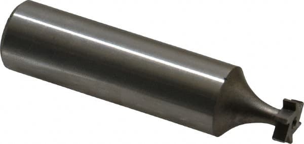 Made in USA - 5/16" Diam x 3/32" Face Width, High Speed Steel, 6 Teeth, Shank Connection Woodruff Keyseat Cutter - Uncoated, 2-3/32" OAL x 1/2" Shank, Staggered Teeth, ANSI 302-1/2, Old Standard 207 - Exact Tooling