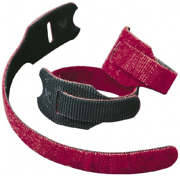 VELCRO Brand - 1200 Piece 3/4" Wide x 6" Piece Length, Self Fastening Tie/Strap Hook & Loop Strap - Perforated/Pieces Roll, Black - Exact Tooling