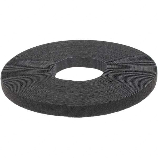 VELCRO Brand - 5/8" Wide x 25 Yd Long Self Fastening Tie/Strap Hook & Loop Roll - Continuous Roll, Black - Exact Tooling