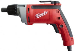 Milwaukee Tool - Pistol Grip Handle, 2,500 RPM, 10 to 140 In/Lb Torque, Electric Screwdriver - 1/4" Bit Holder, 120 Volts, 6.5 Amps - Exact Tooling