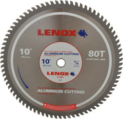 Lenox - 10" Diam, 5/8" Arbor Hole Diam, 80 Tooth Wet & Dry Cut Saw Blade - Titanium Carbide-Tipped, General Purpose Action, Standard Round Arbor - Exact Tooling