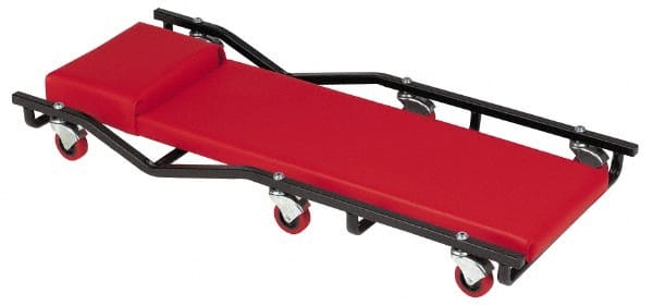 Whiteside - 570 Lb Capacity, 6 Wheel Creeper - Steel, 40" Long x 4.77" Overall Height x 17" Wide - Exact Tooling