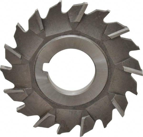 Made in USA - 3" Diam x 1/4" Width of Cut, 18 Teeth, Cobalt Side Milling Cutter - Staggered Teeth, Uncoated - Exact Tooling